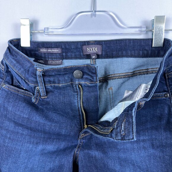 NYDJ Margot Girlfriend Jeans Womens Size 8P Lift Tuck Technology Mid Rise Blue - Picture 5 of 13